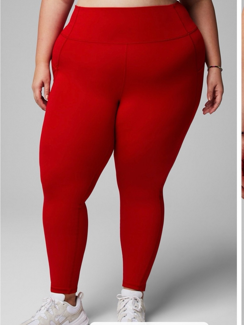 Fabletics PureLuxe Oasis Crimson Red High Waisted Pocket Leggings 4X Short